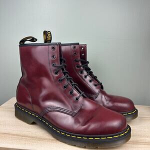 Dr. Martens Docs Cherry Red Burgundy Maroon Combat Boots Men's 12 Shoes 1460